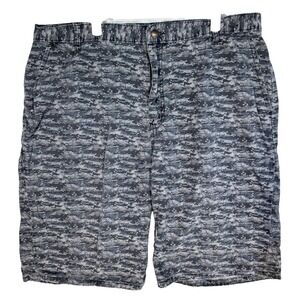 Genuine Dickies Mens Ripstop Shorts 40 Black Camouflage Cotton Flat Front